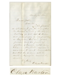 Clara Barton Autograph Letter Signed to General Benjamin Butler, Introducing Butler to the Irish Abolitionist Richard D. Webb -- ...the friend of freedom & human rights everywhere...
